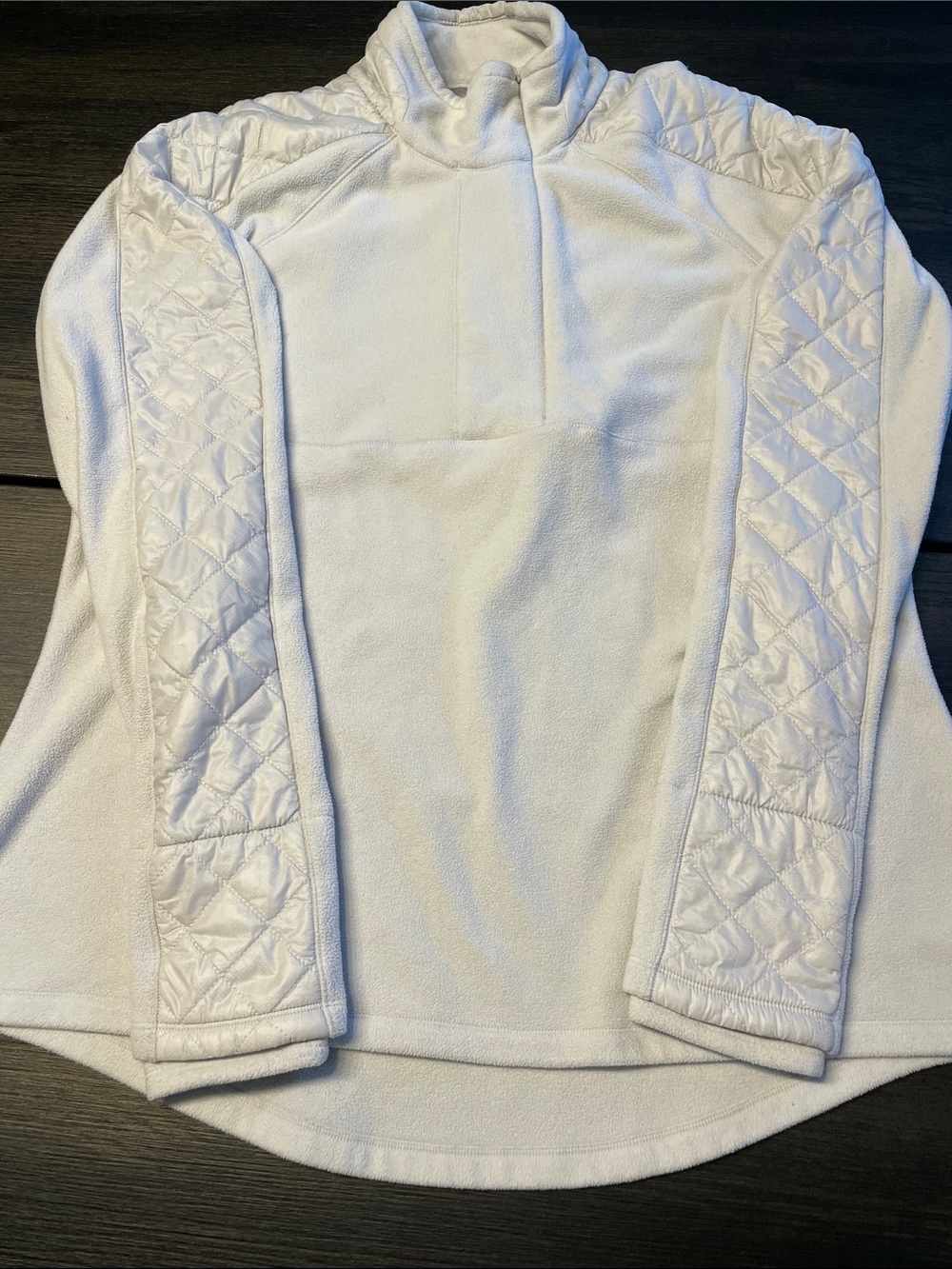 Athleta White Quarter-Zip Fleece Pullover